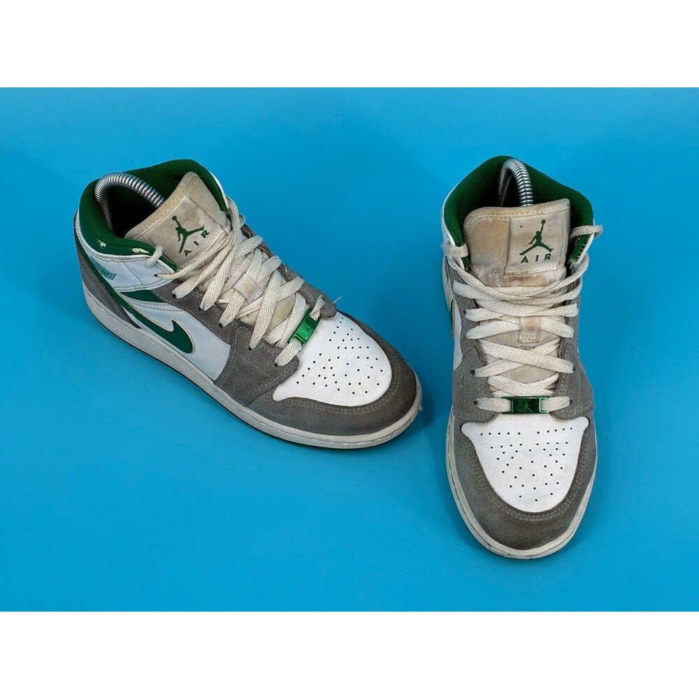 Air Jordan 1 Mid SE GS 5Y White Pine Green Smoke Grey DC7248-103 Sneakers
